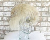 20% OFF SALE Vintage 1950's Creme Wolf Fur Hat / Marshall Field & Co.