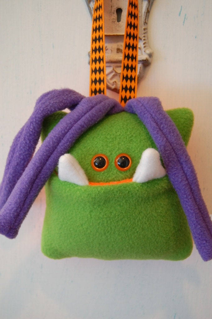 Green, Purple and Orange Tooth Fairy Monster Pillow Monster