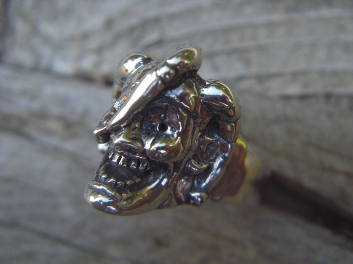 Medieval jester ring in sterling silver