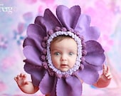 Happy Mothers Day -Flower Baby Bonnet Slip -on Pastel Gerber Daisy  ...Newborn, 3 mos, 6 mos, 9 mos 12 m Photography Prop Flower Hat