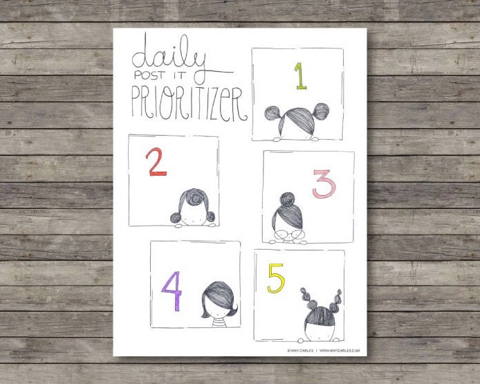 Daily Post It Prioritizer . Digital Collection . Mayi Carles