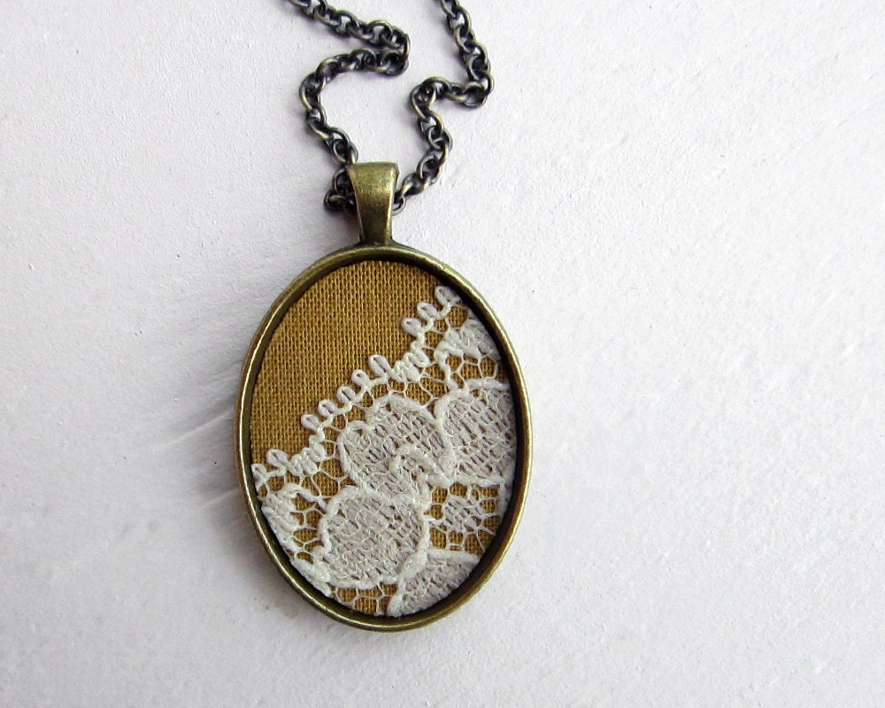 Lace Pendant, Mustard Yellow Necklace, Lace Necklace Bohemian Jewelry, Bridesmaid Mustard Yellow Wedding Mustard Jewelry, Yellow Jewelry
