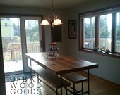Industrial modern dining table.Benches additional.84" l x 34" w x 30"  tall