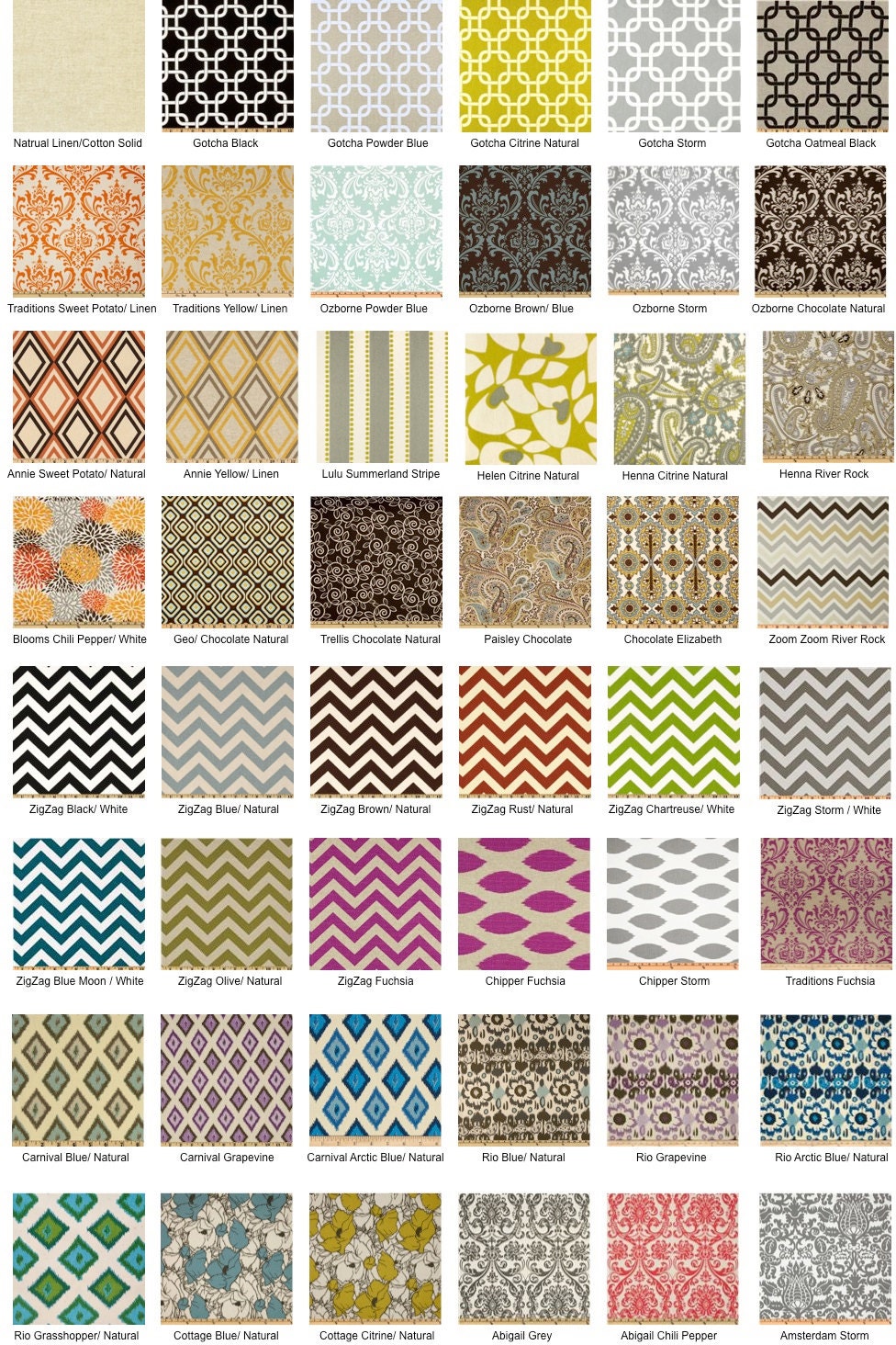 Fabric Inventory (Med/Heavy Home Decor Weight) Order a Swatch for creating a custom item from my shop