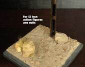 Custom Handmade 12" Action Figure Diorama Base Stand.  "Desert Detail"