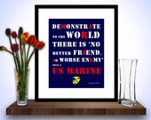 USMC, Marine, 8x10 Print, Unframed, Wall art, Quote, Patriotic, Support the Troops,General Mattis, Custom Colors