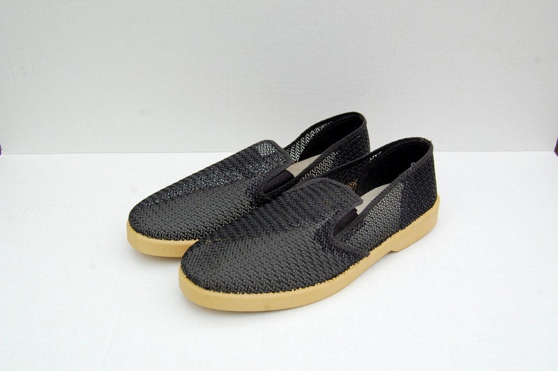 Black mesh mens canvas slipons 1990s