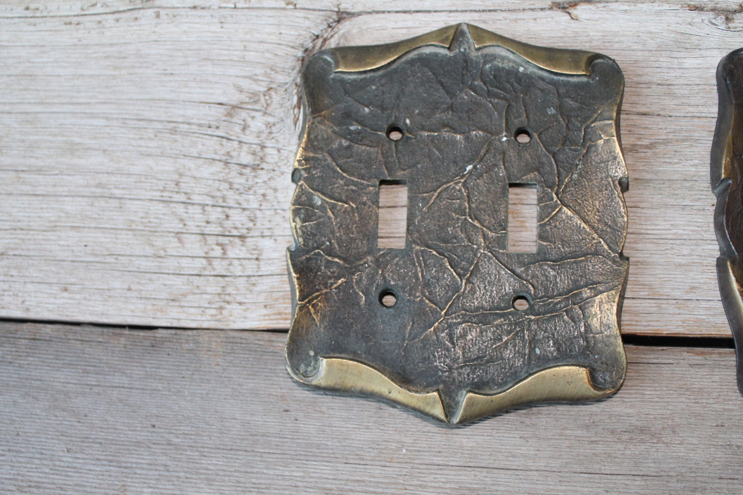 Vintage Brass Double Switchplate