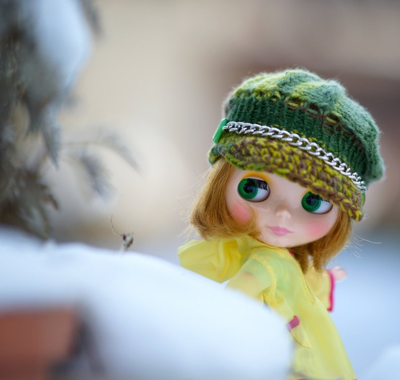 40% OFF Sale Hat OOAK Blythe Hat Newsboy Green Hat Colorful Fantasy  Hat Blythe Hat Blythe Outfit