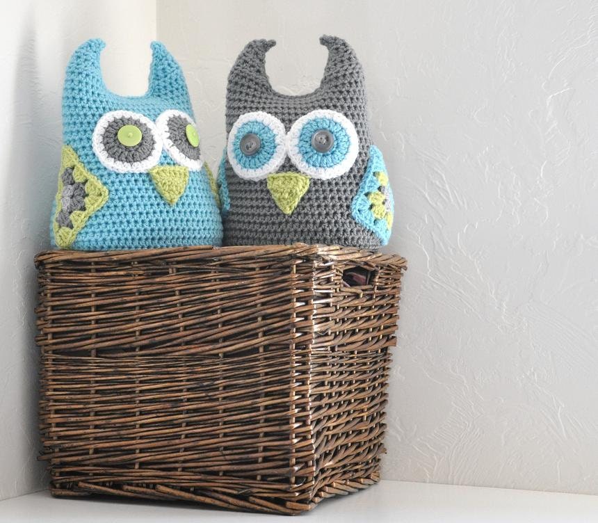 2 Hootie the Owl Plushies  Nursery Decor Made to Match Owl Blankets
