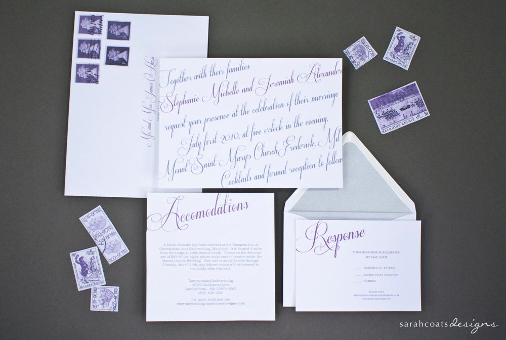 Victorian Calligraphy Script Wedding Suite (Sample)