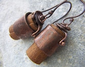 Cinnamon Copper Cylinder Earrings