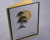 Yellow Sun and tree nature card from stampin up