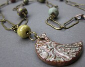 ceramic moon on chain - the yoko necklace