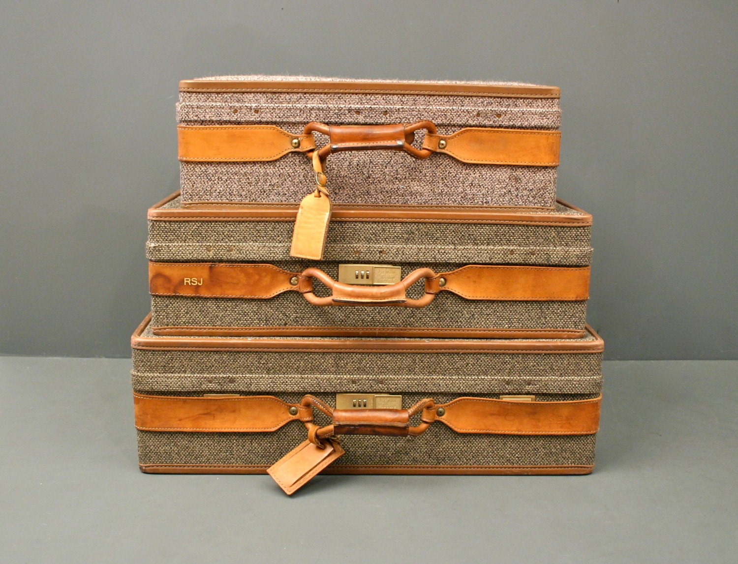 Vintage Hartmann Suitcases - Collection of 3 in the Classic Hartmann Tweed
