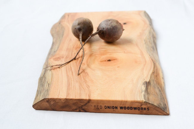 Organic Original Wooden Serving Board, Natural Edge Salvaged Maple 838, Ready to Ship