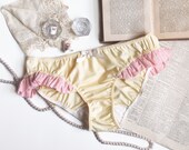 Pink & Yellow 'Clio' Ruffle Bikini Cut Panties Made to Order by Ohhh Lulu