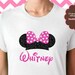 Custom Name Disney Minnie Mouse Mickey Glitter Short Sleeve Tee Shirt