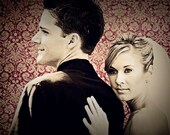 Retro Vintage Custom Canvas Engagement Photo Anniversary Gift Wedding Decoration or Wedding Gift 16x20