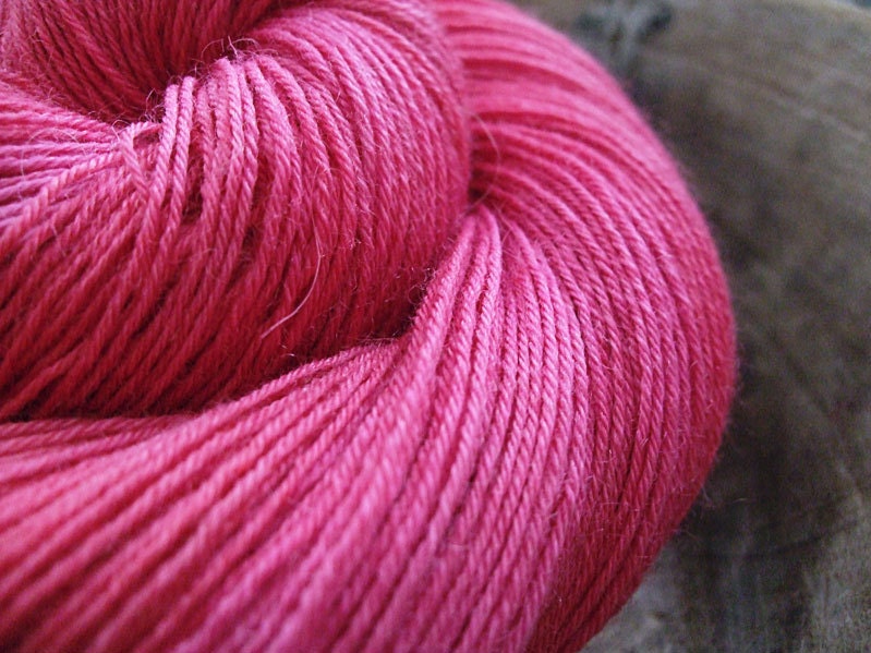 Jump - Raspberry - Handdyed sock weight yarn superwash bfl