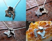 State Loves State - Sterling Silver Chain and Silver Charm Necklace