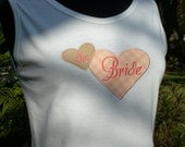 Appliqued Embroidered Bridal Tank Customized PHOTO PROP Wedding Party