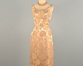 Vintage 1960s Cocktail Dress..Gorgeous Gold Brocade MARDIS GRAS Cocktail Dress Party Dress Mad Men Small