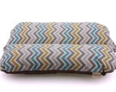 Deluxe Bunbed Dog bed CASE for Dachshunds and small dogs - Modern Green squares