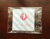 gift stickers - stripes and monogram (girl)