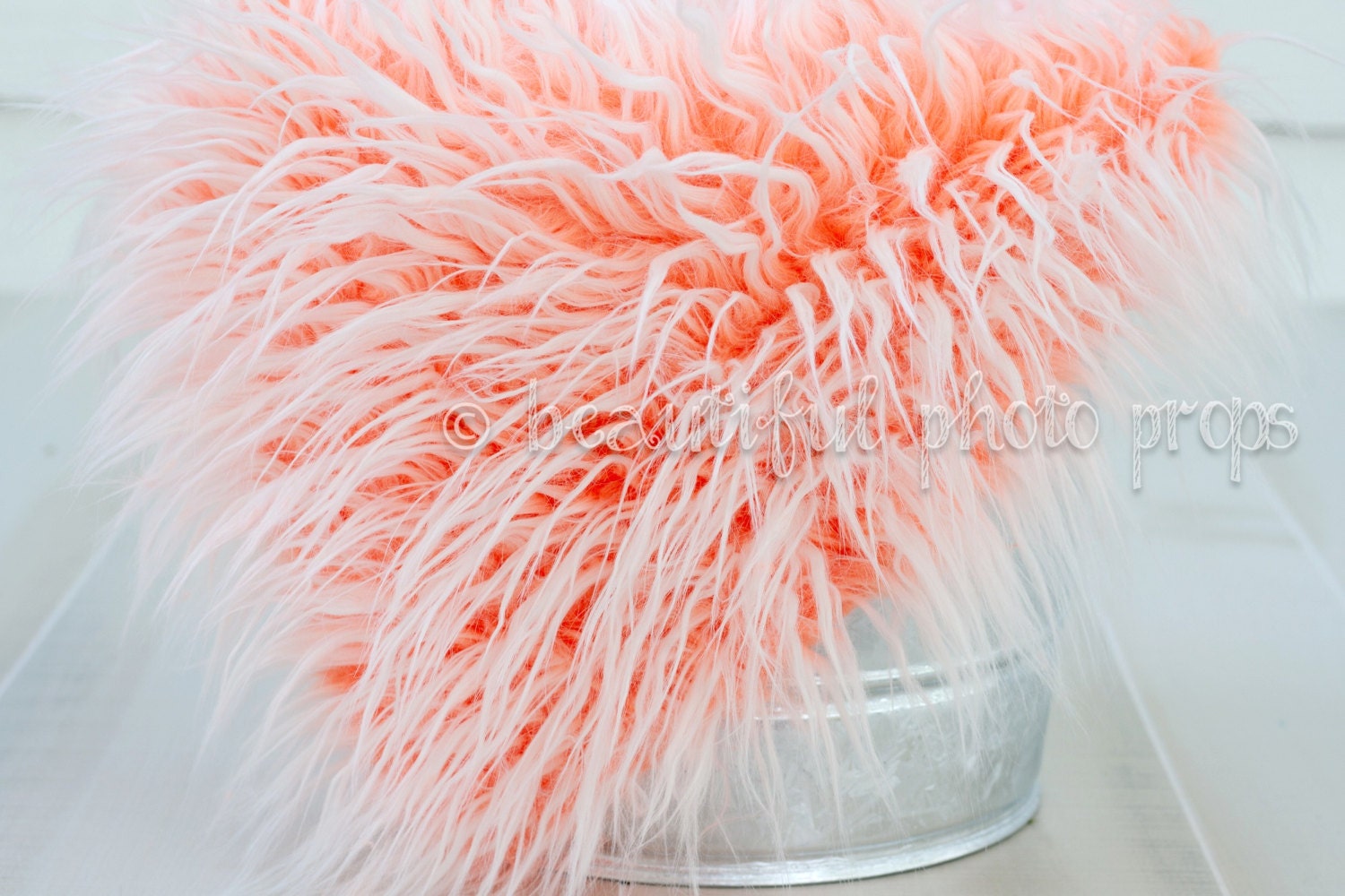 Frosted Orange Mongolian Faux Fur Rug Nest Photography Photo Prop Newborn Baby Toddler Mat