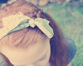 Lace Jersey Knit Knotted Bow Headband - 13 Colors