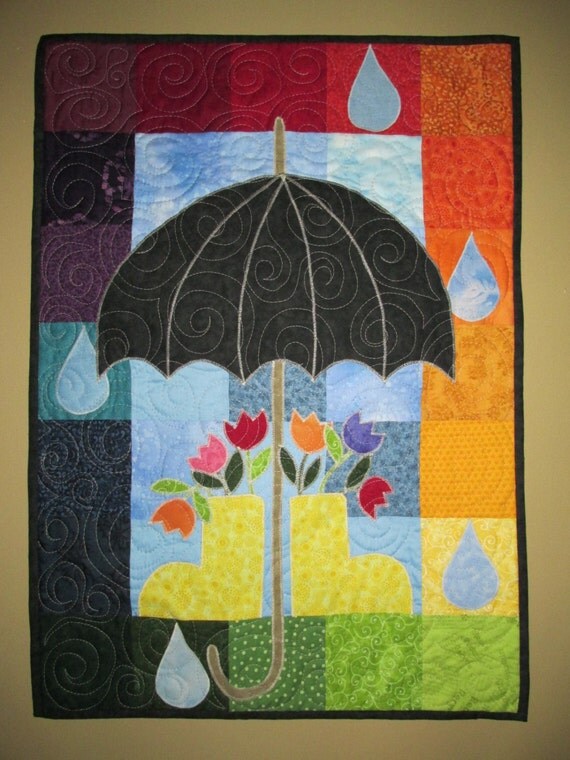 April Showers Quilted Wall Hanging