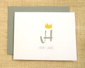 Prince or Princess Baby Monogram Personalized Stationery