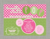 The mama to be is about to POP Baby Shower Invitation - Pink & Green - Digital File Il_170x135