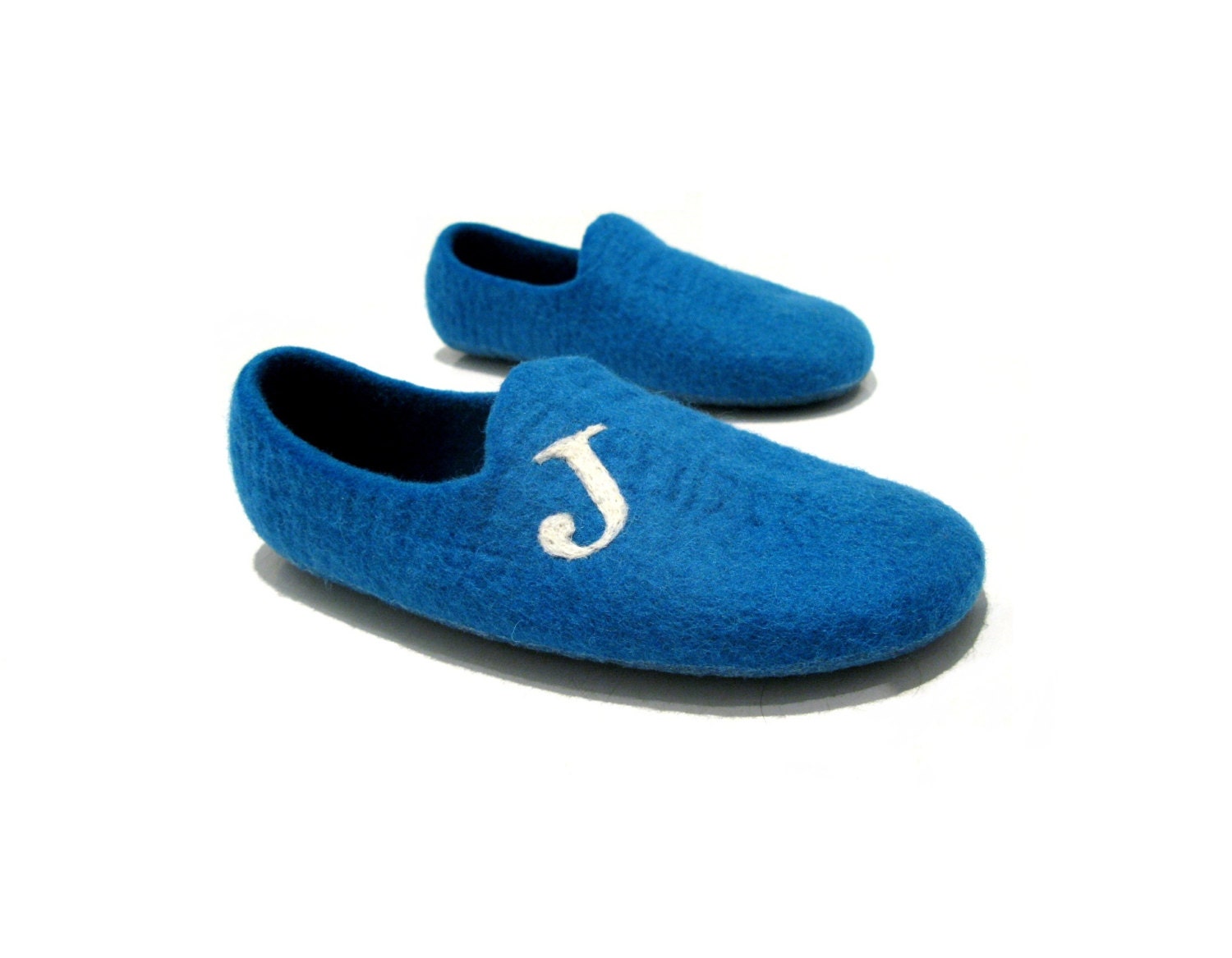 Felted mens slippers with inicials