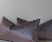 HOLD for Hardin - Set of Two - Lilac Silk Velvet pillows - Decorative Pillow Covers -  12 X 20 inch - Lumbar - Lavender - ready to ship
