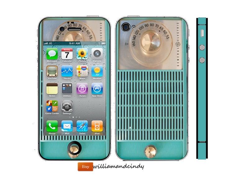 Iphone 5 4/4s skin, sticker cover, vinyl wrap - Vintage Radio