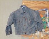 Denim Levi Jacket Children Size 5 White Label 1950s