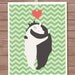 11 X 14 Art print features 2 hugging bears and chevron print