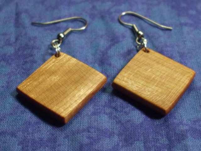 Handcrafted curly cherry earrings (diamonds)