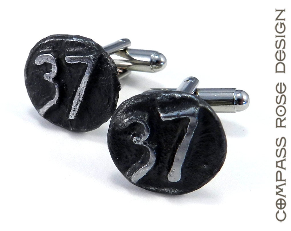 Steampunk Cufflinks Cuff Links - 1937 - Railroad Date Nail Cufflinks - Mens Soldered Vintage Steampunk Accessories by compassrosedesign