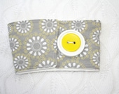 Adjustable Coffee Cozy/Sleeve- Yellow and Gray