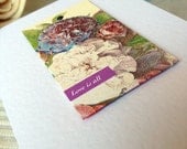 Note card, blank LOVE IS ALL hand-made, floral, feminine, nostalgic