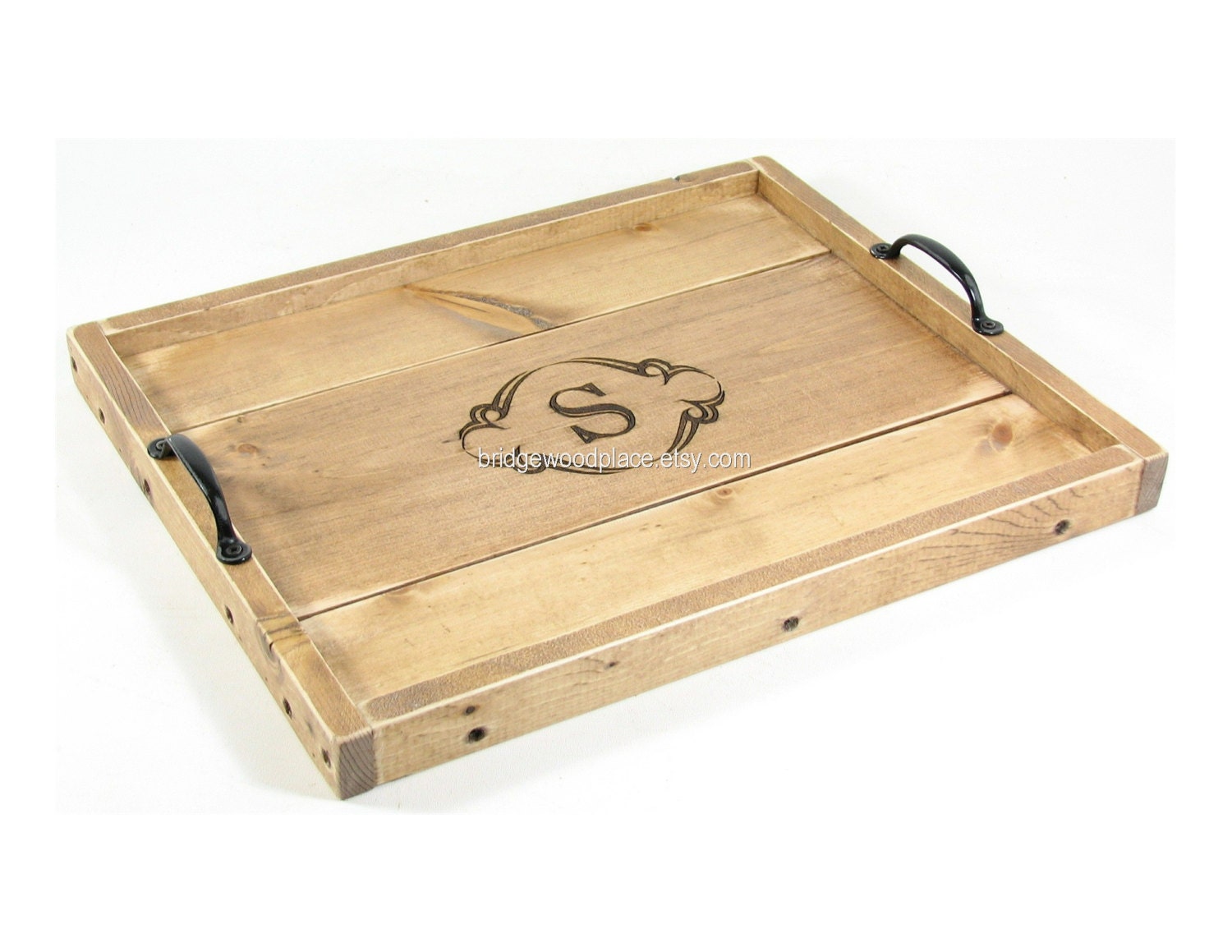 Personalized Ottoman Tray Custom Monogrammed Wooden Coffee Table Tray Wedding Gift, Anniversary Gift, Housewarming Gift