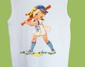 Retro Baseball Girl Tank, T-Shirt or One Piece Baby by ChiTownBoutique.etsy