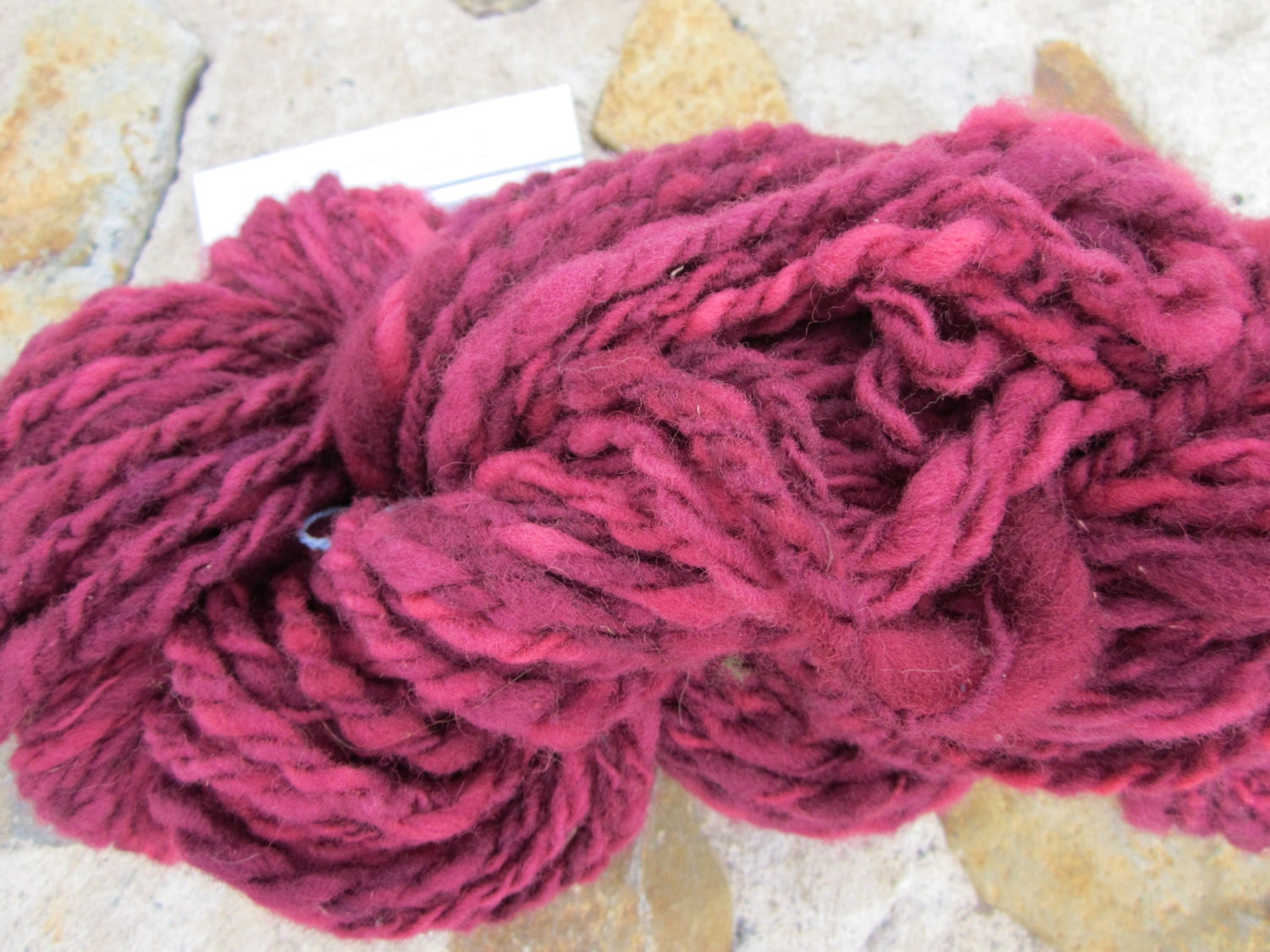 Handspun Rose Yarn Double Ply Wool Super Bulky Yarn Y120