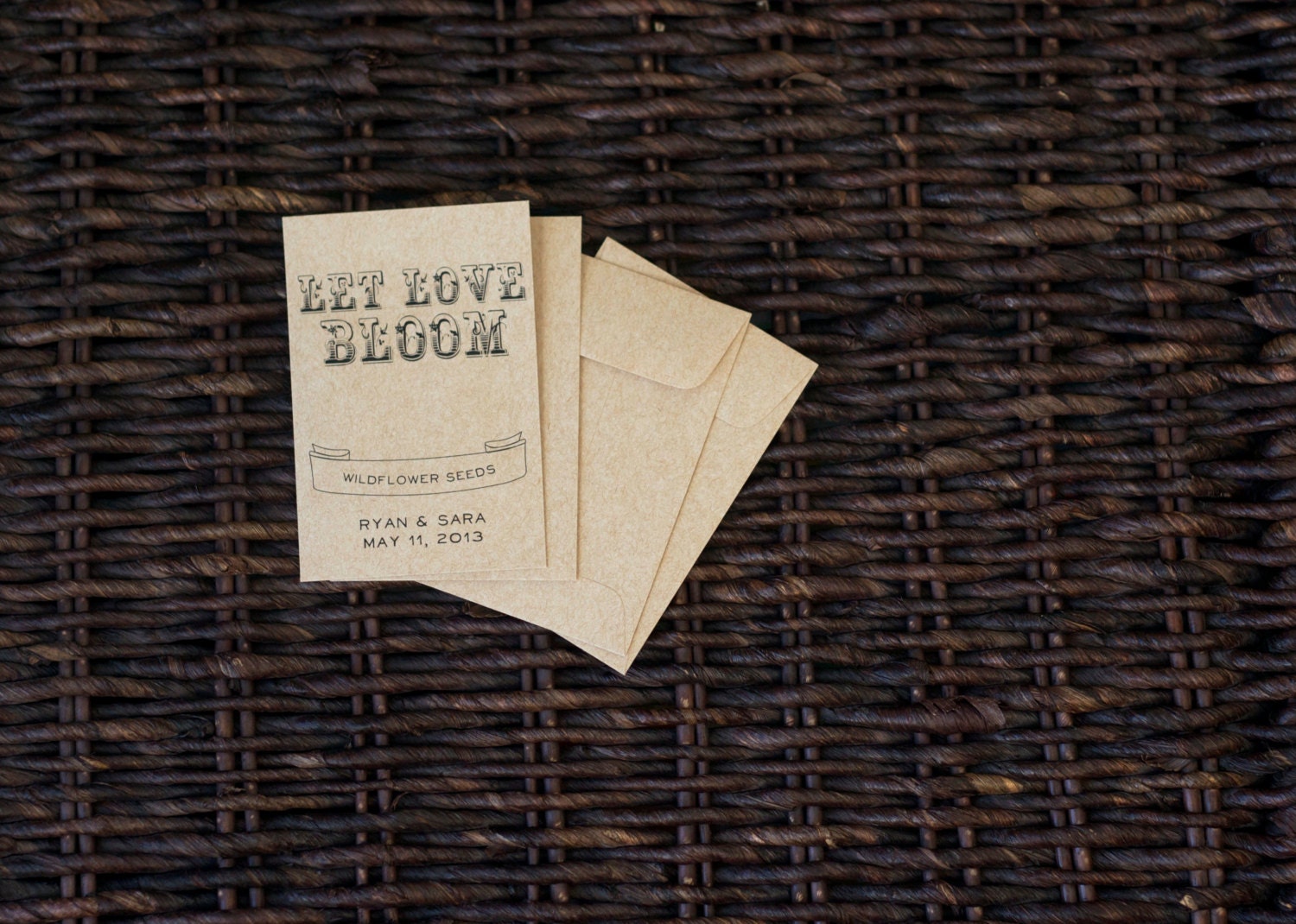 100 Kraft Paper Flower Seed Favor Envelopes