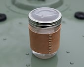 Canning Jar Leather Koozy // Coozie // Sleeve // Holder // Insulator
