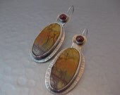 Red Creek Jasper and Garnet Sterling Silver Earrings