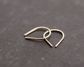 Tiny Upside Down Teardrop Hoop Earrings - 14kt Gold Fill or Sterling Silver